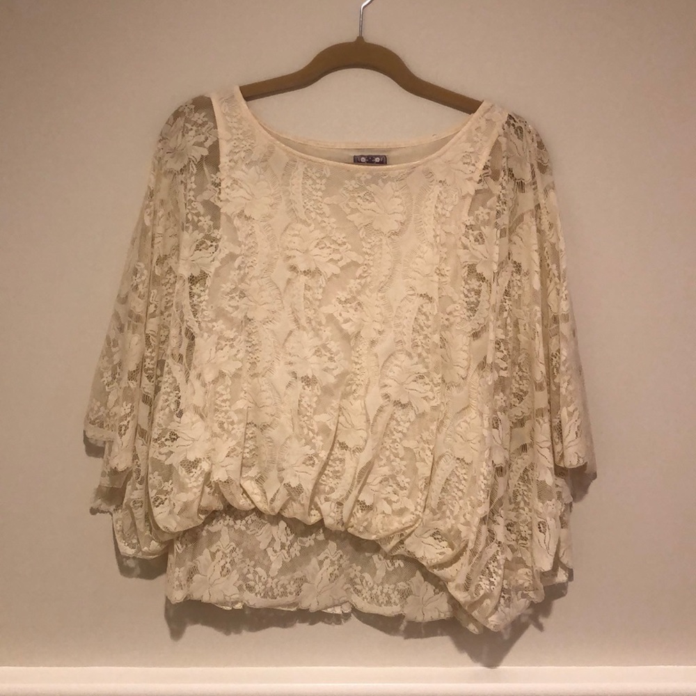 Free People Ivory Lace Top